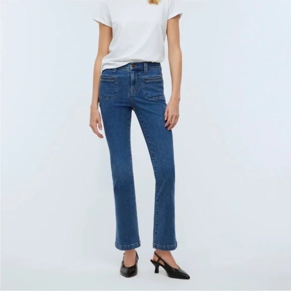 Madewell Mid-Rise Kick Out Jeans Blue Denim Size 27